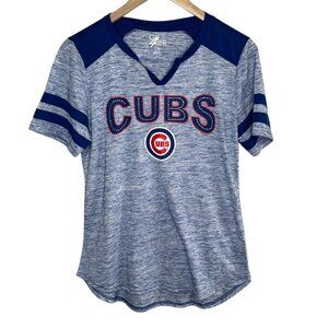 G-III 4 Her Chicago Cubs Womens V-Neck Baseball Tee Large